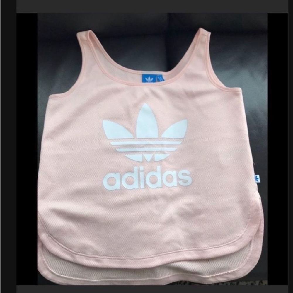Adidas Pink Jersey Crop Tank Top Size Small